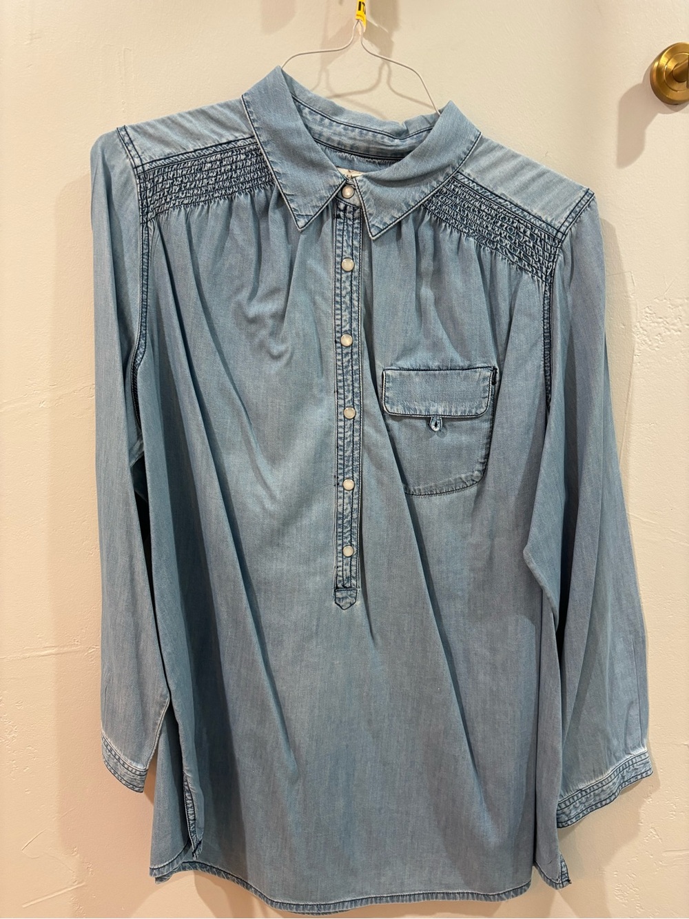 Coldwater Creek Light Denim Button-Up Tunic - Blue